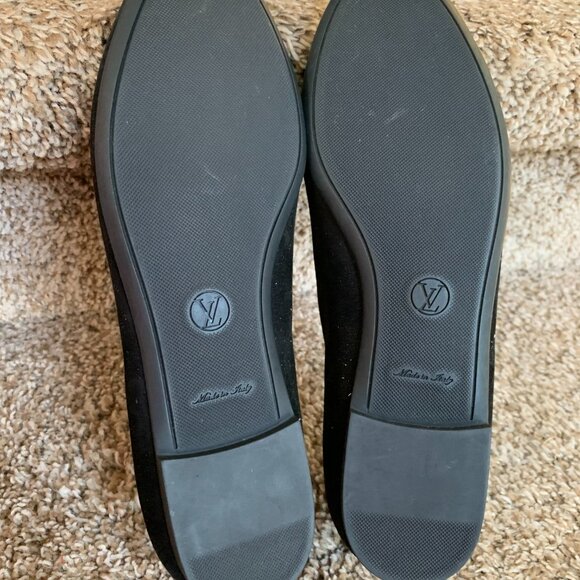 Louis Vuitton Uniform Women's Black Suede Ballerina Flats - Picture 12 of 16